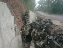 Dinding Penahan Longsoran Jalan Payahe menuju Weda Halmahera Ambruk